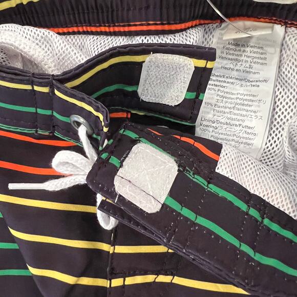 NWT J. Crew Boys' Navy W/Rainbow Stripe Board Swim Trunks/Shorts - SIZE 2 - Picture 6 of 7